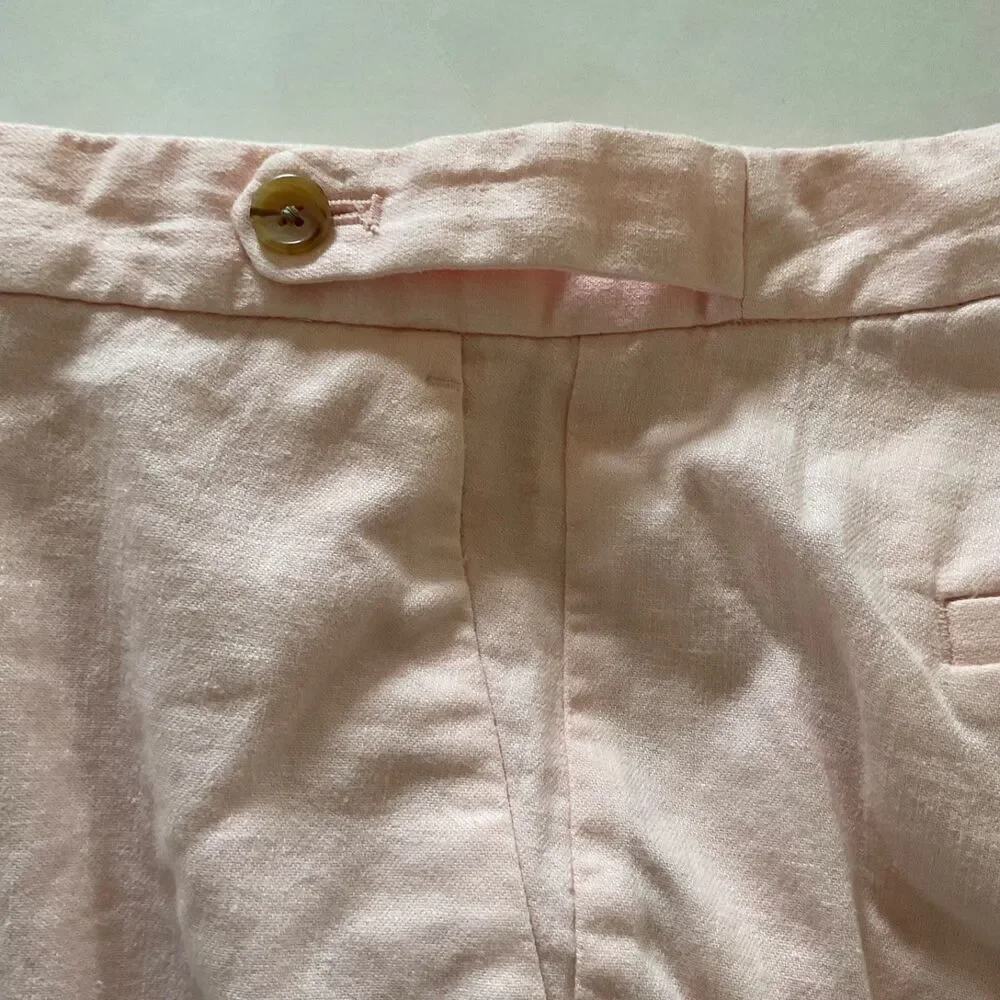 Banana Republic Avery Peach Linen Blend Tailored Ankle Pants 00 Petite Office